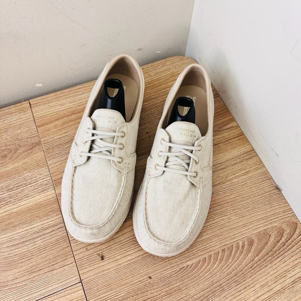 Skechers Women's GOwalk Lite - Isla boat shoes Beige Size 9 - Picture 4 of 11